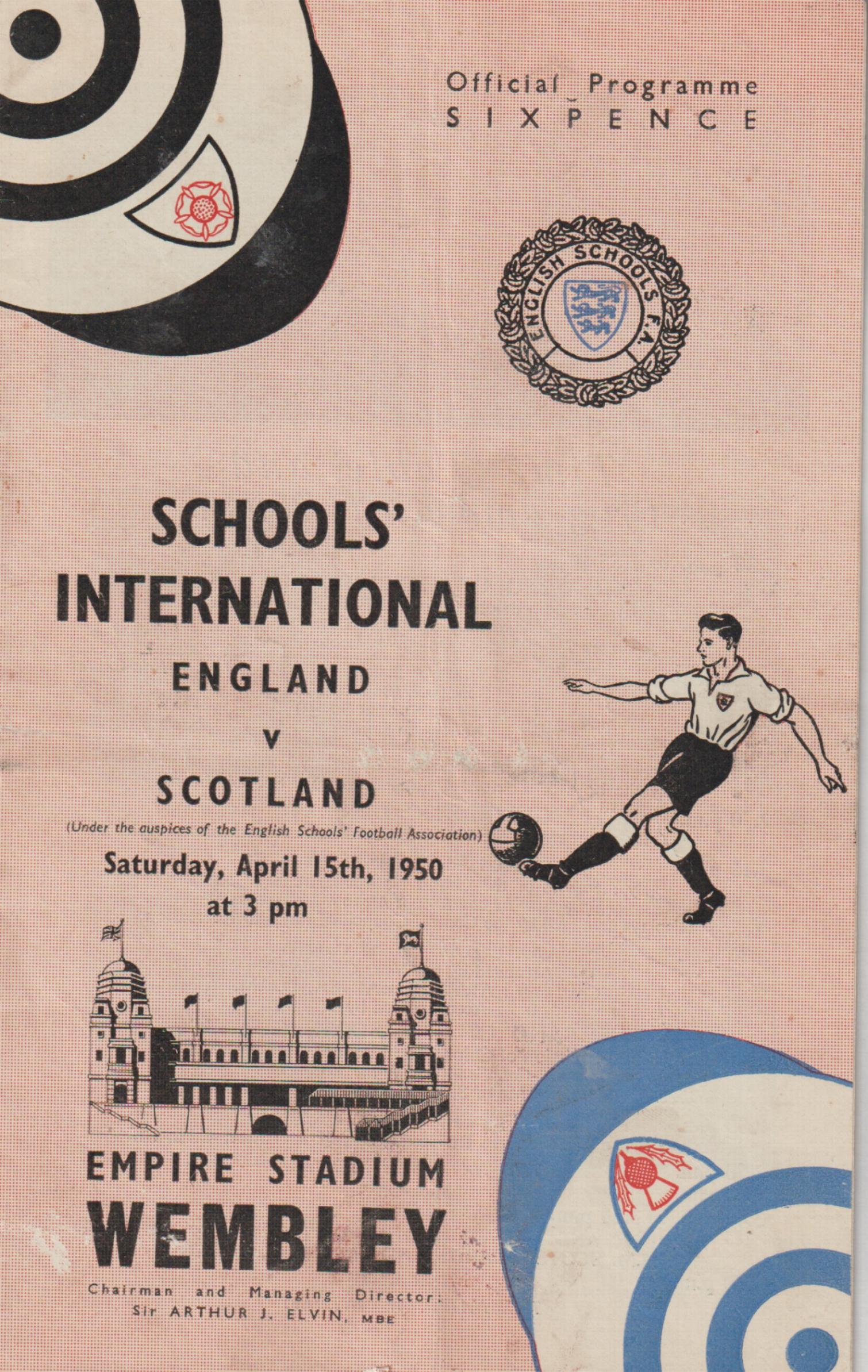 1950 - ENGLAND v SCOTLAND (SCHOOLS)